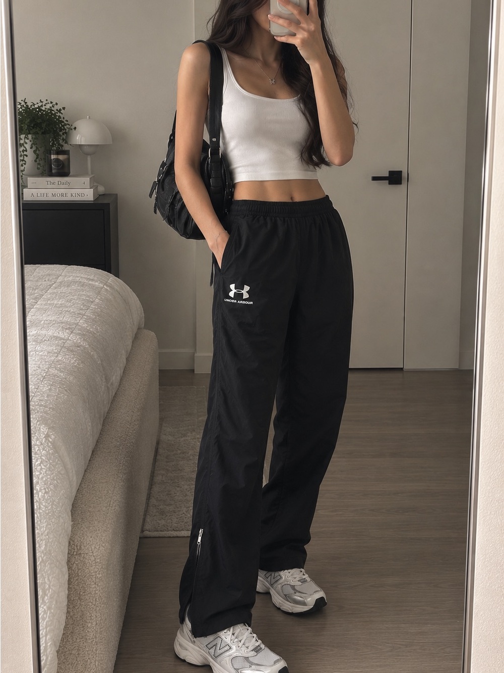 Under Armour Black Women's Track Pants with Side Zippers